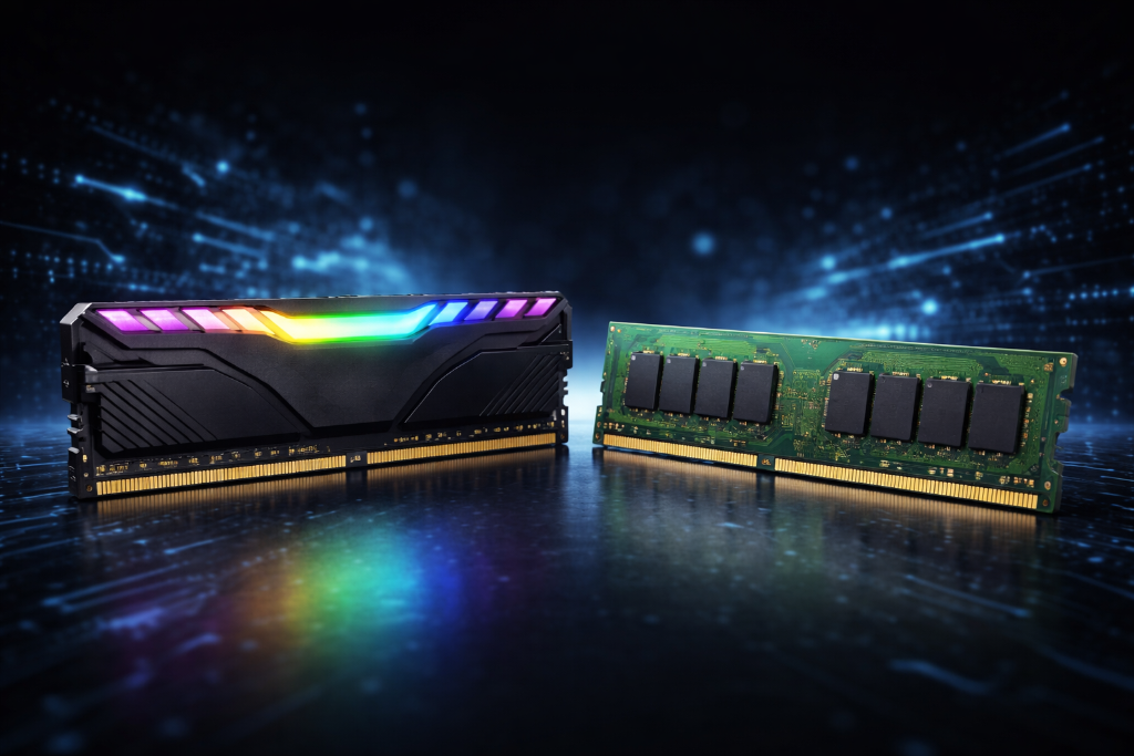 Two RAM memory sticks side by side.